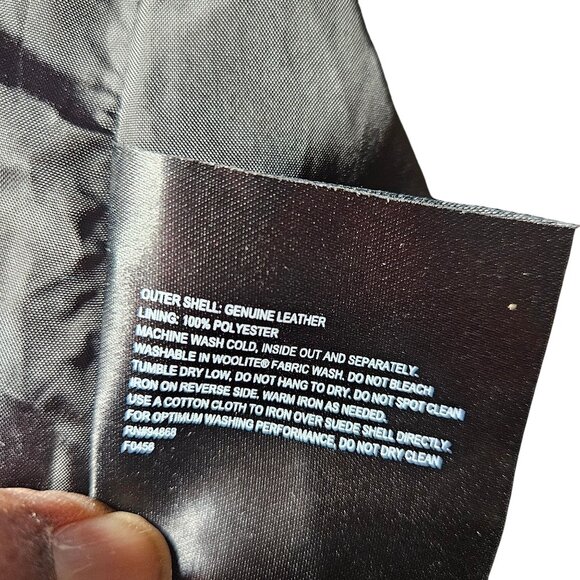 Bernardo Womens Black Genuine Leather Jacket Zip Closure Medium Fit Polyester Li - Picture 7 of 9